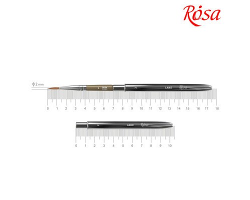 Пензлик для малювання Rosa Мікс соболь/синтетика круглий, TRAVEL BRUSH, LAKE 178, № 6 (4823098516774)