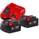 Набір акумулятор + зарядний пристрій Milwaukee M18 NRG-502С; M18 B5x2, M12-18FC (4933471980)