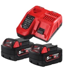 Набір акумулятор + зарядний пристрій Milwaukee M18 NRG-502С; M18 B5x2, M12-18FC (4933471980)