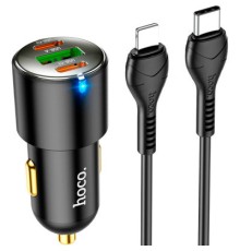 Зарядний пристрій HOCO N26 2xType-C, USB-A Black (6931474765192)