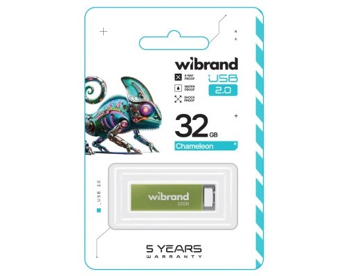 USB флеш накопичувач Wibrand 32GB Chameleon Green USB 2.0 (WI2.0/CH32U6LG) 