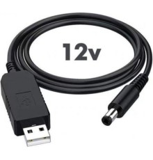 Кабель живлення RCI Перетворювач напруги DC 5V to 12V (inp:USB 5V/2Amax-outp:DC-male 5,5x2,1 12V/1Amax) (DC2.1x5.5mmUSB5V-12V)