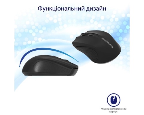 Мишка Promate Clix-8 Wireless Black (clix-8.black)