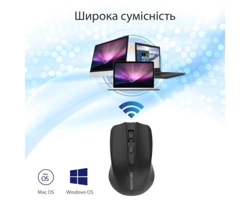 Мишка Promate Clix-8 Wireless Black (clix-8.black)