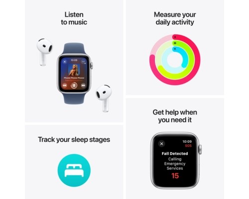 Смарт-годинник Apple Watch SE 2024 GPS 40mm Midnight Aluminium Case with Midnight Sport Band - S/M (MXE73QH/A)