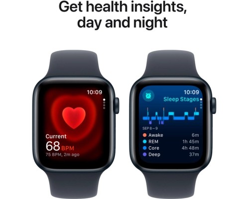 Смарт-годинник Apple Watch SE 2024 GPS 40mm Midnight Aluminium Case with Midnight Sport Band - S/M (MXE73QH/A)