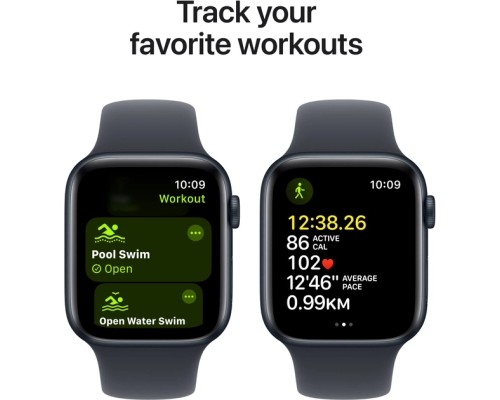 Смарт-годинник Apple Watch SE 2024 GPS 40mm Midnight Aluminium Case with Midnight Sport Band - S/M (MXE73QH/A)