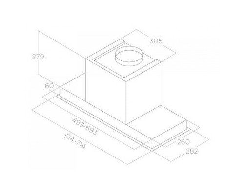 Витяжка кухонна Elica HIDDEN ADVANCE BL MAT/A/52
