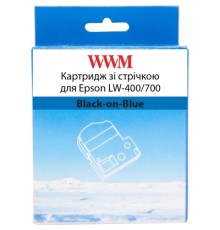 Стрічка для принтера етикеток WWM для Epson LW-400/700 18mm х 8m Black-on-Blue (WWM-SC18B)