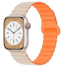 Ремінець до смарт-годинника Drobak Silicone Magnetic Link для Apple Watch All Series 38/40/41mm Starlight orange (898924)