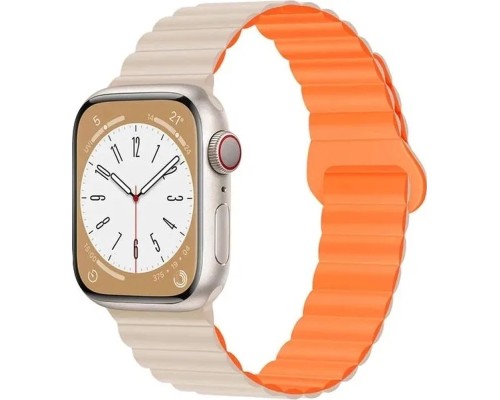 Ремінець до смарт-годинника Drobak Silicone Magnetic Link для Apple Watch All Series 38/40/41mm Starlight orange (898924)