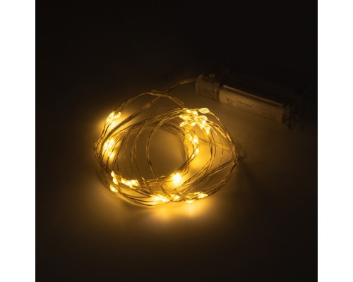 Гірлянда YES! Fun Нитка на мідному дроті 60 LED Тепло-біла 6 м Статична На батарейках (975030)