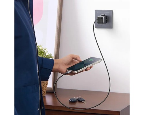 Зарядний пристрій Ugreen 1xUSB 30W (USB-C) Gan PD Nexode Mini + PD cable Grey CD319 (25257)