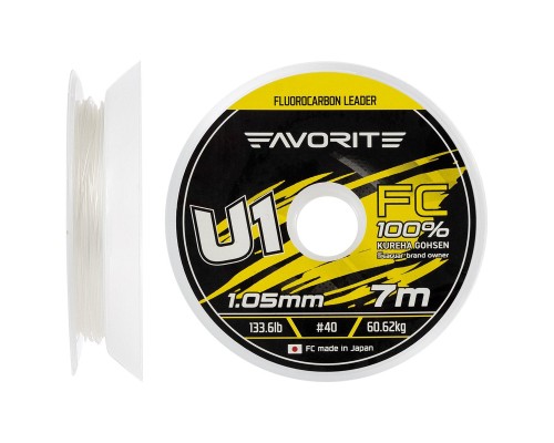 Флюорокарбон Favorite U1 FC 7m 40/1.05mm 133.6lb/60.62kg (1693.11.99)