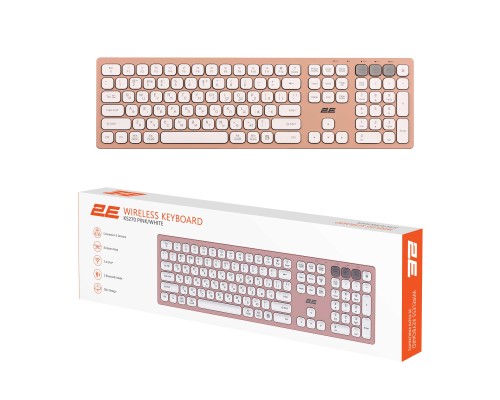 Клавіатура 2E KS270 109key Wireless UA Rose/White (2E-KS270WBPN_UA)