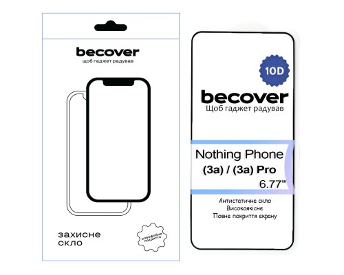 Скло захисне BeCover Nothing Phone / Pro 10D Black (713577)