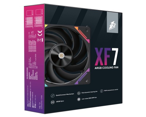 Кулер до корпусу 1stPlayer XF7 Black (XF7-BK-1IN1)