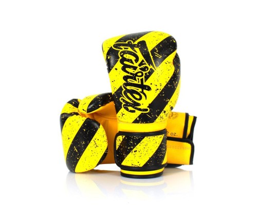 Боксерські рукавички Fairtex BGV14Y Yellow/Black 12 унцій (бинти в комплекті) (BGV14Y_12oz_Yellow/Black)