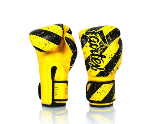Боксерські рукавички Fairtex BGV14Y Yellow/Black 12 унцій (бинти в комплекті) (BGV14Y_12oz_Yellow/Black)