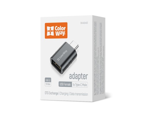 Перехідник OTG USB 3.2 AF to USB-C ColorWay (CW-AD-AC3)