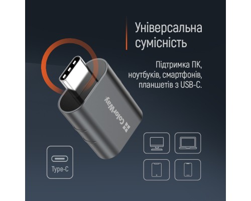 Перехідник OTG USB 3.2 AF to USB-C ColorWay (CW-AD-AC3)