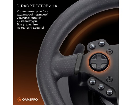 Кермо GamePro RW575PM з педалями та коробкою передач XBOXONE/PS4/PS3/PC/SWITCH (RW575PM)