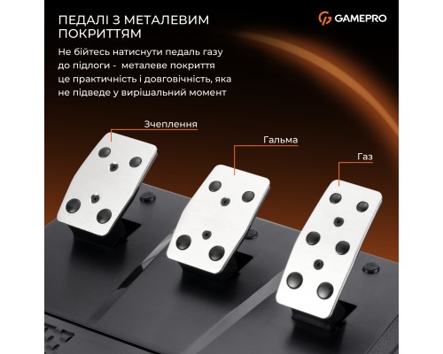 Кермо GamePro RW575PM з педалями та коробкою передач XBOXONE/PS4/PS3/PC/SWITCH (RW575PM)