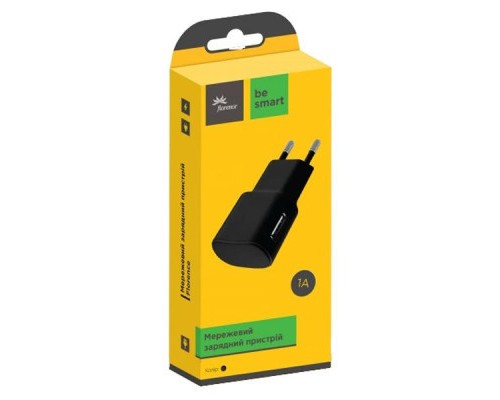 Зарядний пристрій Florence USB, 1.0A black (FW-1U010B)