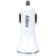 Зарядний пристрій Inkax CD-12 Car charger + Type-C cable 2USB 2.1A White (F_72207)