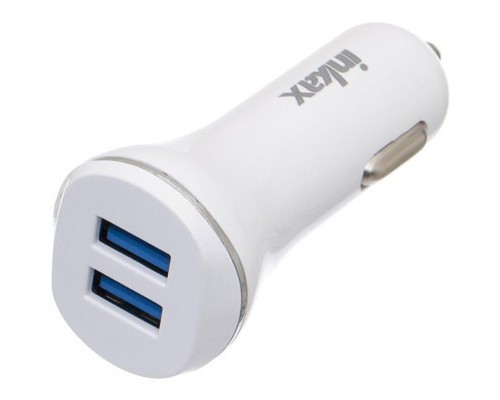 Зарядний пристрій Inkax CD-12 Car charger + Type-C cable 2USB 2.1A White (F_72207)
