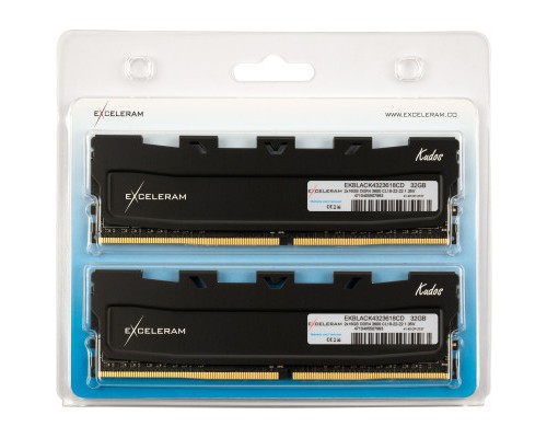 Модуль пам'яті для комп'ютера DDR4 32GB (2x16GB) 3600 MHz Black Kudos eXceleram (EKBLACK4323618CD)