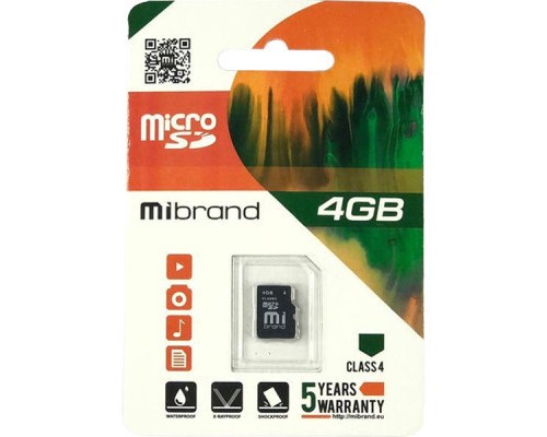 Карта пам'яті Mibrand 4GB microSDHC class 4 (MICDC4/4GB) Карта пам'яті Mibrand 4GB microSDHC class 4 (MICDC4/4GB)