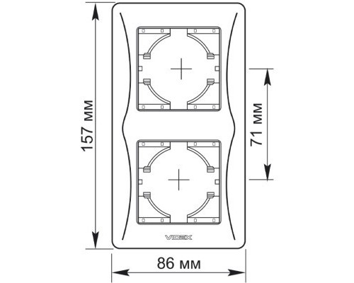 Рамка Videx BINERA кремова 2 пости (VF-BNFR2V-CR)