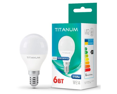 Лампочка TITANUM G45 6W E14 3000K (TLG4506143)
