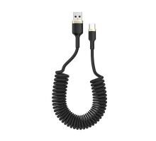 Дата кабель USB 2.0 AM to Type-C 1.0m spiral black ColorWay (CW-CBUC051-BK)