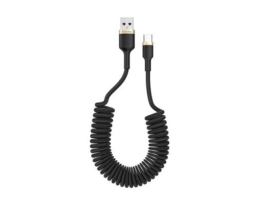 Дата кабель USB 2.0 AM to Type-C 1.0m spiral black ColorWay (CW-CBUC051-BK)