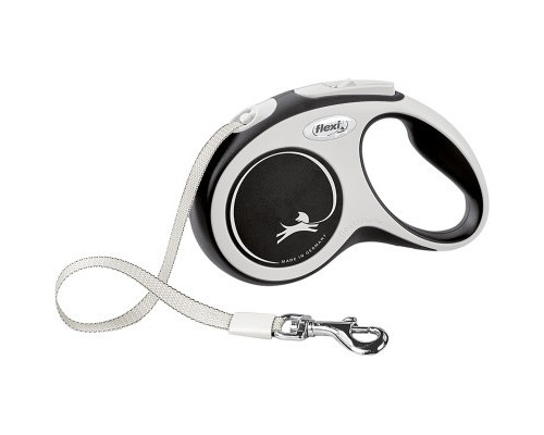 Повідок для собак Flexi New Comfort S стрічка 5 м (чорний) (4000498043547)
