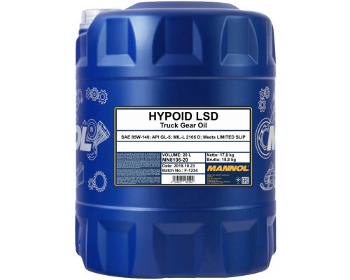 Трансмісійна олива Mannol HYPOID LSD 20л 85W-140 (MN8105-20)