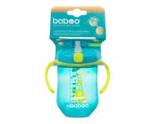 Поїльник-непроливайка Baboo з трубочкою Marine 300 мл Бірюзова (90602)