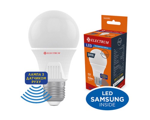 Лампочка Electrum A60 10W PA LS-33MS Elegant Е27 4000K з датчиком (A-LS-1970)