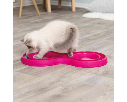 Іграшка для котів Trixie Ball Race Змійка-вісімка з м'ячиком 65x31 см (рожева) (4011905414133)