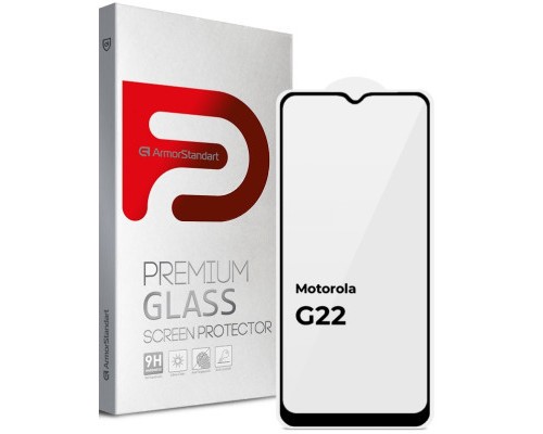 Скло захисне Armorstandart Full Glue Motorola G22 Black (ARM65483)