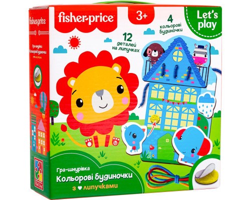 Розвиваюча іграшка Vladi Toys Гра-шнурівка Fisher Price Кольорові будиночки (укр) (VT5303-26) Розвиваюча іграшка Vladi Toys Гра-шнурівка Fisher Price Кольорові будиночки (укр) (VT5303-26)