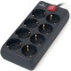 Мережевий фільтр живлення REAL-EL RS-8 Protect 5m, black (EL122300024)