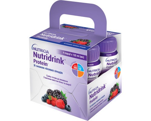 Дитяча суміш Nutricia Nutridrink Protein Berries 4 шт х 125 мл (8716900570353)