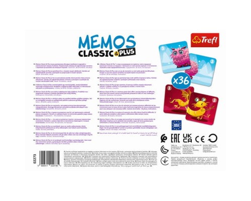 Настільна гра Trefl Мемо Класичні. Милі монстрики (Memos Classic&plus Cute monsters) (02273)