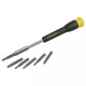 Викрутка Stanley з бітами Phillips, Pozidriv, Torx, Slotted, Sl1, Ph00, Pz0, Т5, ТТ10, L = 25 мм, 33 шт, кейс (STHT0-62634)