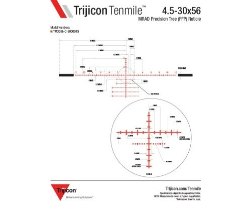 Оптичний приціл Trijicon Tenmile 4.5-30x56 Red/Green MRAD Precision Tree FFP (TM3056-C-3000013)