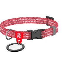 Нашийник для тварин WAUDOG Re-cotton з QR паспортом для котів та дрібних порід собак XS червоний (16403)