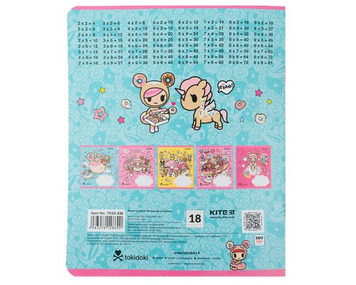 Зошит Kite tokidoki 18 аркушів, клітинка (TK23-236)